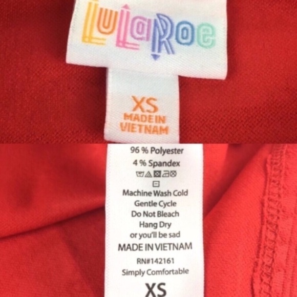 LULAROE Cassie Pencil Skirt Textured Solid Red Aztec Southwestern Size XS NWT - Picture 4 of 9